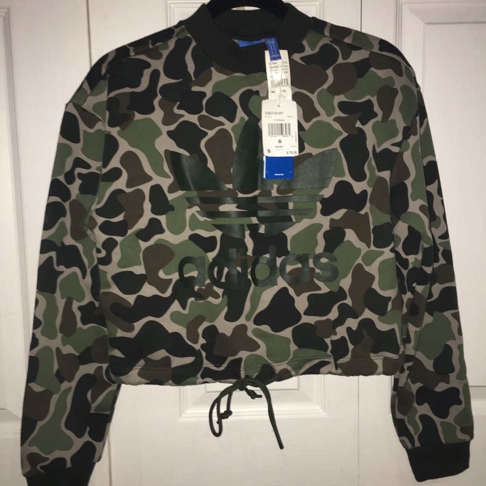 adidas camo crop pullover
